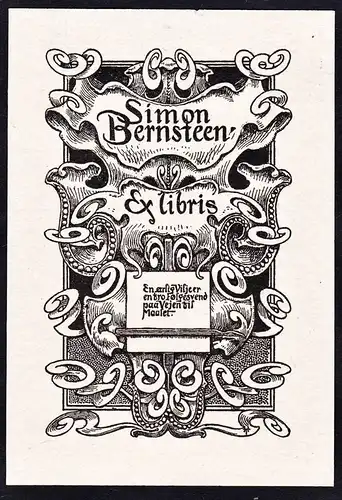 Ex Libris Simon Bernsteen - Jugendstil Exlibris ex-libris Ex Libris bookplate