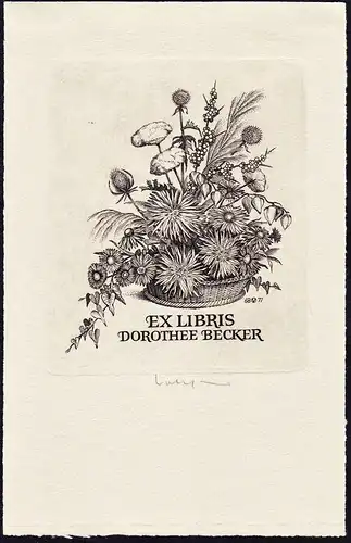 Ex Libris Dorothee Becker - Blumen Blumenstrauß exlibris ex-libris Ex Libris bookplate