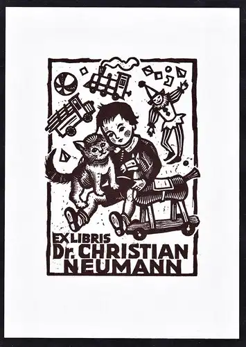 Ex Libris Dr. Christian Neumann - Spielzeug toys Exlibris ex-libris Ex Libris bookplate