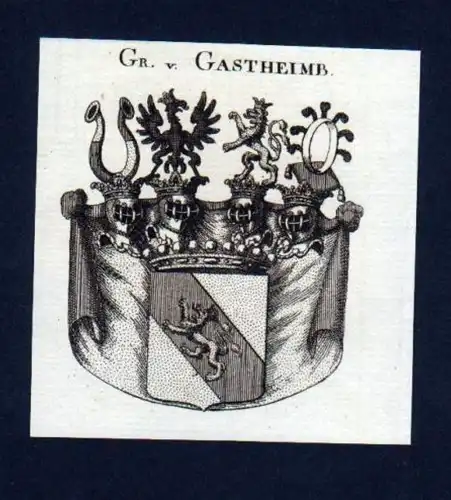 Grafen von Gastheimb Gastheim Kupferstich Wappen