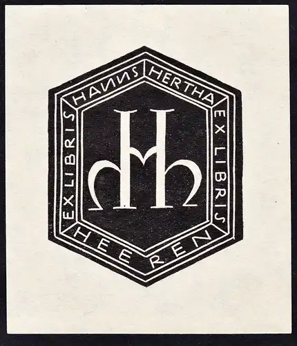 Ex Libris Hanns Hertha Heeren - Exlibris ex-libris Ex Libris bookplate