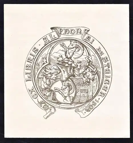 Ex Libris Steiger - Exlibris ex-libris Ex Libris armorial bookplate Wappen coat of arms