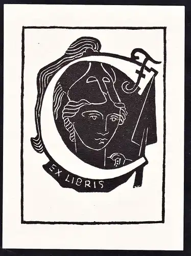 Ex Libris CF - Soldat soldier Antike antiquity exlibris ex-libris Ex Libris bookplate