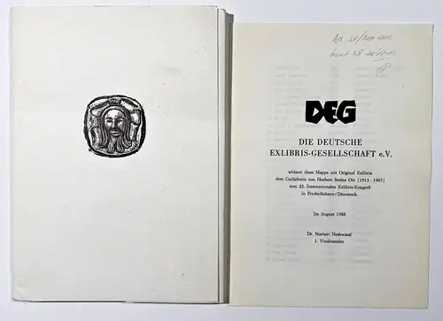 Die Deutsche Exlibris Gesellschaft e. V.  widmet diese Mappe mit Original Exlibris dem Gedächtnis von Herbert
