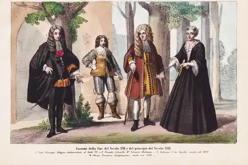 Costumi della fine del secolo XVII, e del principio del Secolo XVIII - 17th-18th century / costumes Trachten c