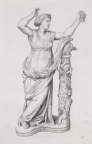 (Female statue with Dionysian attributes) - sculpture / Mythologie / mythology (47)