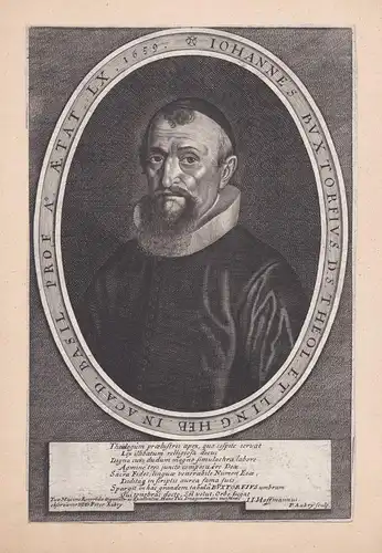 Iohannes Buxtorfius - Johann Buxtorf der Jüngere (1599-1664) Theologe theologian Orientalist Schweiz Suisse S