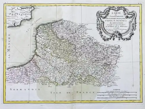 Carte des Gouvernements de Flandre Francoise, d'Artois, de Picardie et du Boulenois. - Flandre Artois Picardie