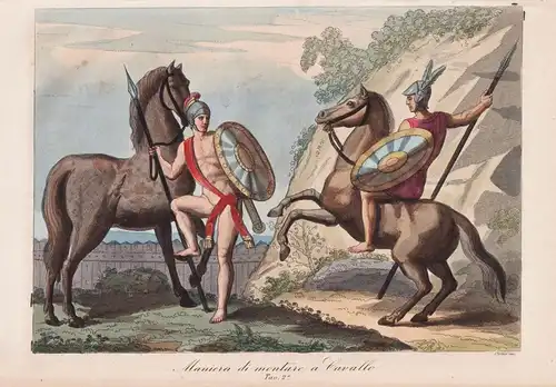 Maniera di montare a cavallo - Pferd reiten horseriding / ancient Greece Griechenland / Militaria military