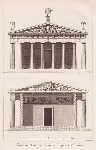 Prona anteriore e posteriore del tempio d'Olimpia - Parthenon Athens Athen / Greece Griechenland / architectur