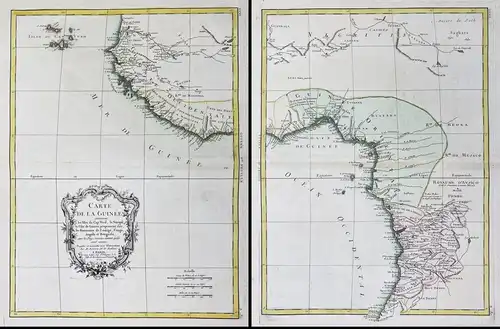 Carte de la Guinee contenant les Isles du Cap Verd, le Senegal, la Cote de Guinee proprement dite, les Royaume