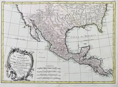 Carte du Mexique ou de la Nlle Espagne Contenant aussi le Nouveau Mexique, la Californie, avec une Partie des