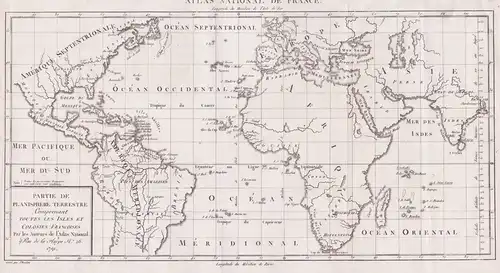 Partie de Planisphere Terreste comprenant toutes les Isles et Colonies Francoises - Weltkarte world map Mappem