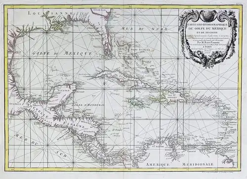 Carte Geo-Hydrographique du Golfe du Mexique et de ses Isles. -  America Caribbean Florida Cuba Golf of Mexico