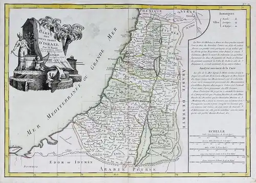 Carte des Douze Tribus D'Israel. - Israel Holy Land Jerusalem Palestine Palästina carte map Karte