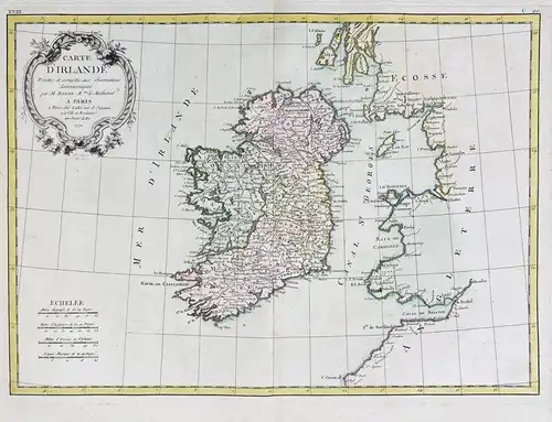 Carte D'Irlande. - Ireland Irland island