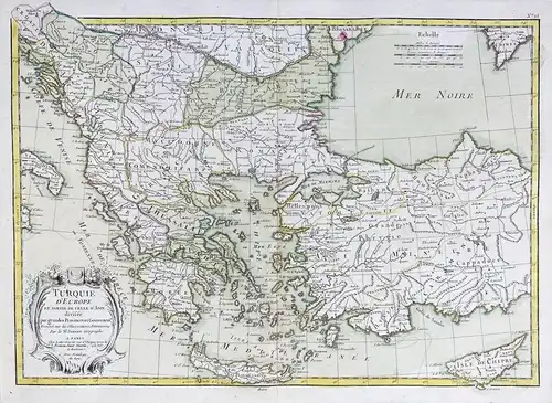 Turquie D'Europe et Partie de Celle D'Asie divisee par grandes Provinces et Gouvernem. - Turkey Cyprus Greece