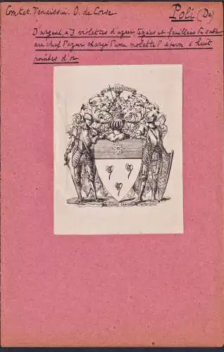 Poli - Comtat Venaissin / Wappen blason coat of arms armorial bookplate Exlibris ex-libris Ex Libris