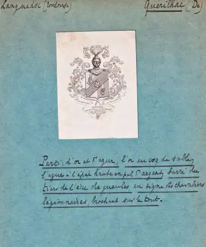 Querilhac - Languedoc / Wappen blason coat of arms armorial bookplate Exlibris ex-libris Ex Libris
