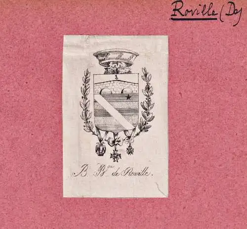 Roville - Wappen blason coat of arms armorial bookplate Exlibris ex-libris Ex Libris