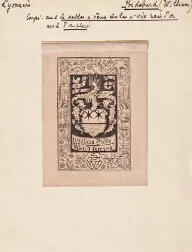 William Poidebard - Lyonnais / Wappen blason coat of arms armorial bookplate Exlibris ex-libris Ex Libris
