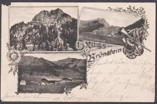Gruss vom Brünstein - Brünnstein Wildgrub Himmelmoosalm AK Ansichtskarte postcard