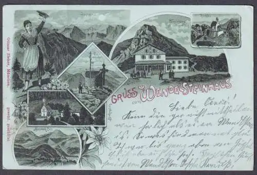 Gruss vom Wendelsteinhaus - Wendelstein Bayrisch-Zell Birkenstein Kirche AK Ansichtskarte postcard