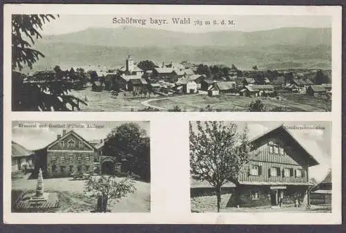Schöfweg bayr. Wald 783 m ü.d.M. - Gendarmeriestation Brauerei und Gasthof Wilhelm Aulinger AK Ansichtskarte