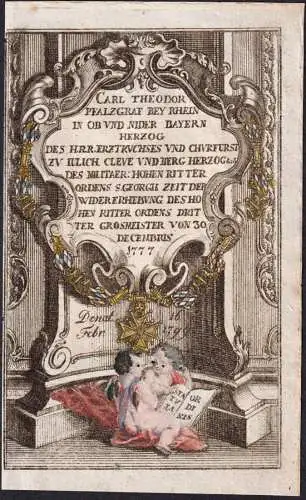 Carl Theodor Pfalzgraf bey Rhein in ob und Nider Bayern... - Karl Theodor (1724-1799) Kurfürst Pfalz Bayern H