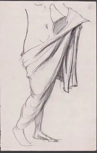 (Gewandstudie an weiblichen Akt / Dress study of a female nude / Etude vestimentaire d'un nu féminin  / Papho