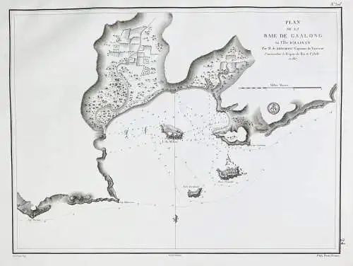 Plan de la Baie de Gaalong en l'Ile de Hainan - China Chine Hainan Island / Asia Asien Asie