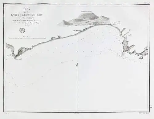 Plan de la Baie de Lyeoung-Soy en l'Ile de Hainan - China Chine Hainan Island / Asia Asien Asie