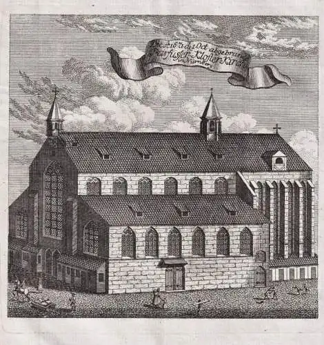Die A 1671 de 1. Oct. abgebrande Parfüsser-Kloster-Kirch in Nürnberg - Nürnberg Franziskanerkloster Kloster