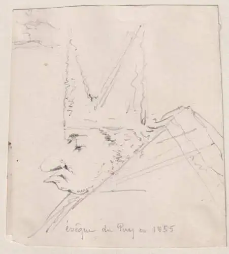Eveque du Puy en 1855 - Auguste de Morlhon (1799-1862) Eveque du Puy-en-Velay / Portrait / caricature Karikatu