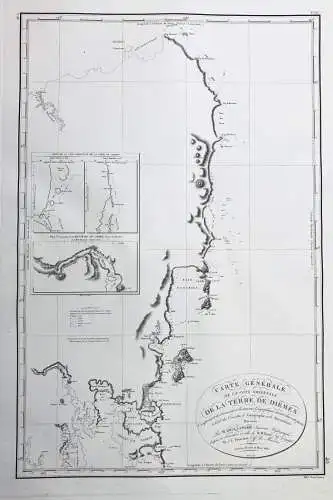 Carte Generale de la Cote Orientale de la Terre de Diemen - Australia Tasmania / Tasmanien Australien