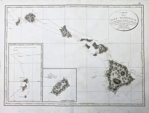 Carte des Iles Sandwich d'apres la reconnoissance qui en a ete faite dans les differentes relaches de la corve