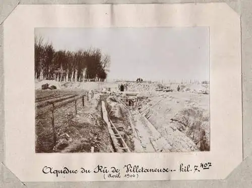 Aqueduc du Ru de Villetaneuse - kil. 7407 (Avril 1906) - Paris Villetaneuse Seine-Saint-Denis / Eisenbahn rail