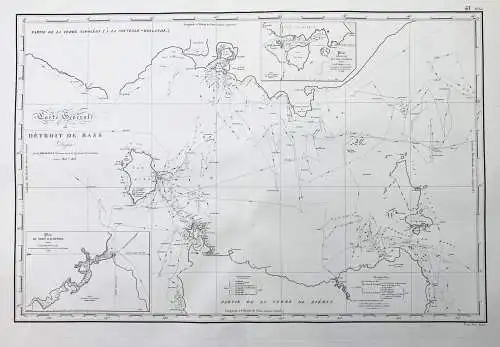 Carte Generale du Detroit de Bass / Plan du Port Dalrymple / Plan de la Partie Sud des Iles Furneaux - Austral
