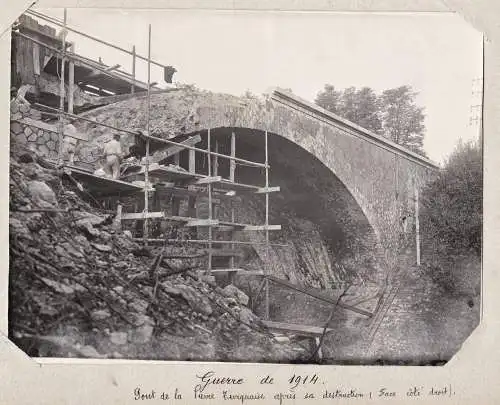 Guerre de 1914. Pont de la Pierre Torquaise apres sa destruction (Face cote gauche) - Paris Val d'Oise / Pont