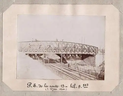 P.J. de la route 13 - K. 9837 (7 Mars 1906) - Paris Pierrefitte-sur-Seine Pont des Montains / Eisenbahn railwa