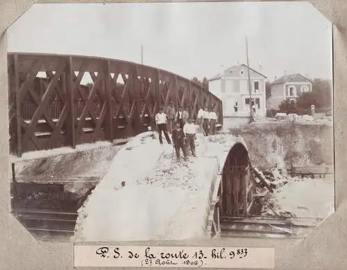 P.J. de la route 13 - kil. 9837 (27 Aout 1906) - Paris Pierrefitte-sur-Seine Pont des Moutains / Eisenbahn rai