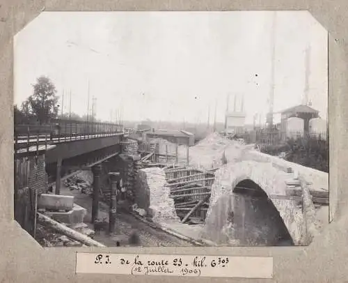 P.J. de la route 23. kil. 6703 (12 Juillet 1906) - Paris Saint-Denis Rue Paul Eluard / Eisenbahn railway chemi
