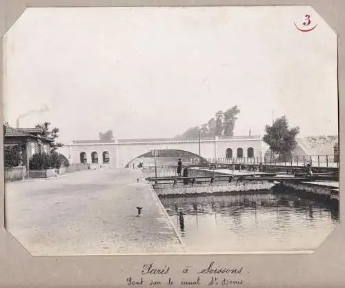 Paris a Soissons - Ponts sur le Canal St-Denis - Paris Canal Saint-Denis / Eisenbahn railway chemin de fer