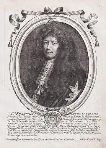 Mre. Francois, Michel le Tellier... - Francois Michel le Tellier de Louvois (1641-1691) minister Portrait