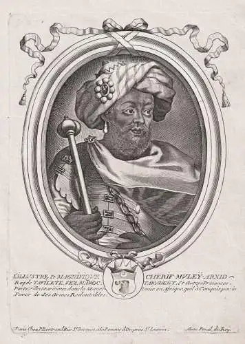 l'Illustre et Magnifique Cherif Muley-Arxid... - Al-Rashid of Morocco (1631-1672) Sultan Islam Muslim Portrait