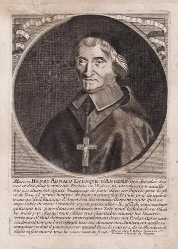 Messire Henry Arnaud evesque d'Angers... - Henri Arnauld (1597-1692) eveque bishop Bischof Angers Portrait