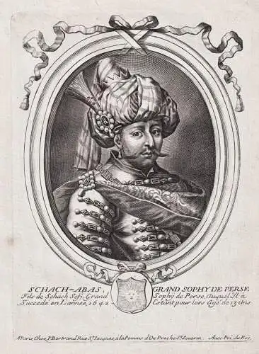 Schach-Abas Grand Sophy de Perse. - Abbas II of Persia (1632-1666) Iran King Portrait