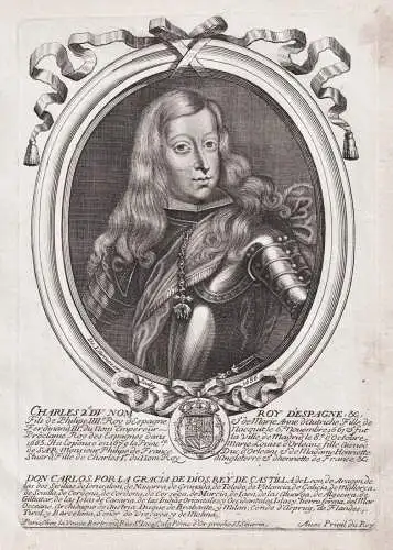 Charles 2e. du nom Roy d'Espagne.. - Charles II of Spain (1661-1700) Carlos Espana King König Spanien Portrai
