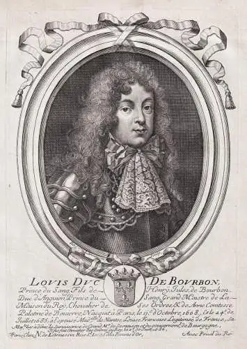 Louis duc de Bourbon... - Louis III de Bourbon prince de Conde (1668-1710) Portrait