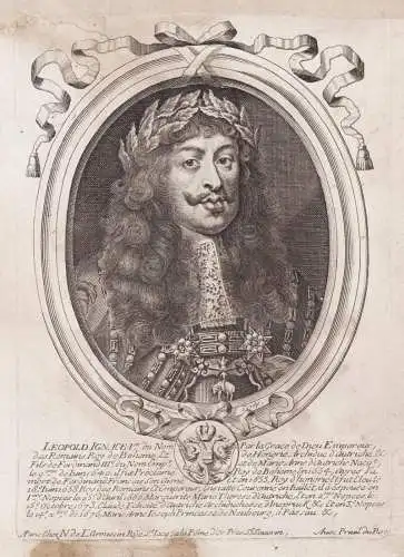 Leopold Ignace I.er nu Nom... - Leopold I (1640-1705) HRR Holy Roman Emperor Portrait